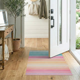 ODIKA Colorful Striped Washable Area Rug - Low Pile & Non-Slip