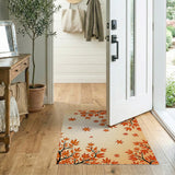 Orange Falling Maple Leaves Area Rug