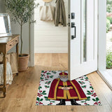 Festive Sinterklaas Bishop with Holly Border Rug