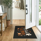 No Tricks Just Treats Orange Halloween Area Rug
