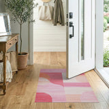 Vibrant Pink Orange Geometric Abstract Rug