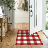 Rustic Farmhouse Red Buffalo Check Plaid Area Rug