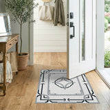 Ornate Geometric Grey Area Rug