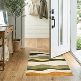 Verdant Wave Green Area Rug