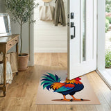 Vibrant Cartoon Rooster Area Rug