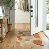 Terracotta Abstract Circles Area Rug