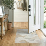 Abstract Beige Cloud Wave Area Rug
