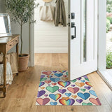 Whimsical Rainbow Hearts Area Rug