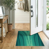 Teal Fluid Wave Abstract Area Rug