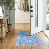 Cute Kawaii Mermaid with Colorful Fish Area Rug