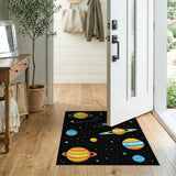 Multi-color and Patterns Retro Pixel Space Planets Area Rug