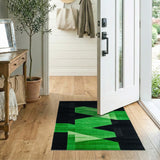Modern Green Geometric Prism Area Rug