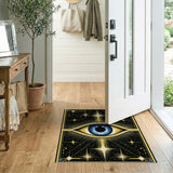 Golden All-Seeing Eye Area Rug - Mystic Black