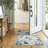 Floral Vintage Vintage Blue Peony Floral Area Rug