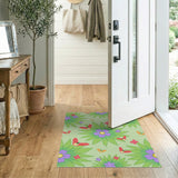 Whimsical Butterfly Purple Flower Rug