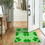 Green Shamrock Clover Pattern Area Rug