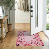 Pink Blush Pink Cherry Blossom Area Rug