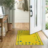 Yellow Alphabet Space Kids Rug