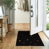 Starry Night Black Area Rug with Orange Glow Stars