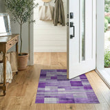 Purple Geometric Block Purple Area Rug