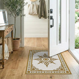 Elegant Gold Sunburst Persian Area Rug