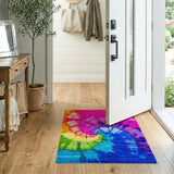 Rainbow Spiral Tie-Dye Area Rug