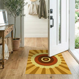 Geometric Modern Orange Radiant Sunburst Geometric Area Rug