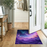 Purple Cosmic Nebula Swirl Area Rug