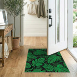 Floral Vintage Lush Monstera Leaf Green Area Rug