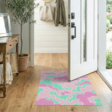 Whimsical Pink Mint Cloud Kids Area Rug