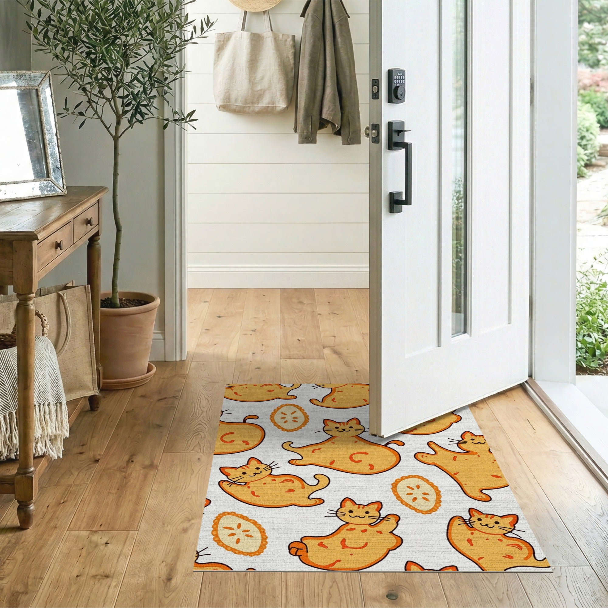Chubby Orange Cat Kumquat Pattern Rug