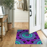 Purple Teal Mandala Boho Chic Area Rug