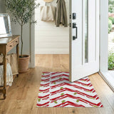 Bold Red Chevron Feather Area Rug