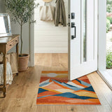 Sunset Peaks Geometric Mountain Rug