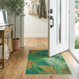 Vibrant Palm Frond Area Rug