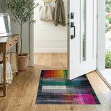 Vibrant Multi-Color Geometric Stripe Multi-color and Patterns Area Rug