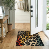 Vibrant Multi-Color Leopard Print Area Rug