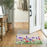 Wildflower Border Floral Area Rug