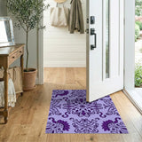 Purple Purple Ornate Floral Mandala Area Rug