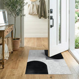 Geometric Modern Black and White Black White Halftone Geometric Area Rug