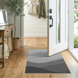 Layered Gray Mountains Abstract Area Rug