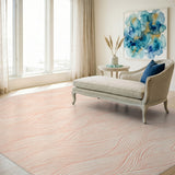Pink Wavy Pink Wavy Abstract Area Rug