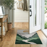 Golden Sun Layered Mountain Valley Rug