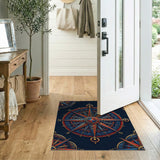 Nautical Compass Rose Pattern Area Rug