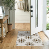 Brown Snowflake Pattern Area Rug