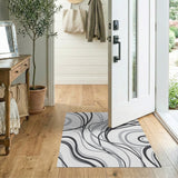 Abstract Area Black and White Abstract Swirl Black White Area Rug