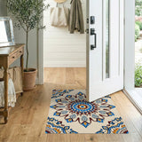 Intricate Blue Terracotta Mandala Area Rug
