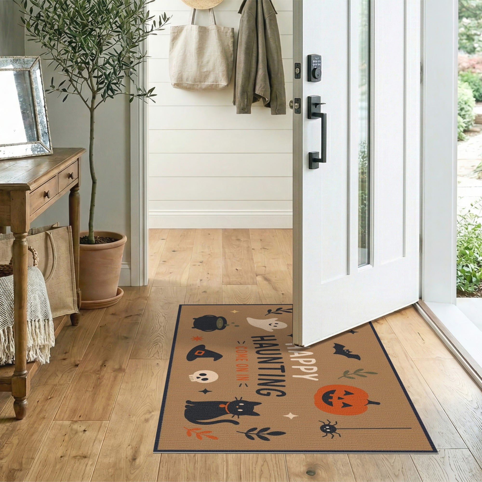 Kids Cartoon Happy Haunting Halloween Area Rug