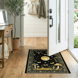 Golden Moon Butterflies Mushroom Rug