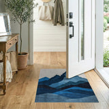 Abstract Blue Mountains Area Rug
